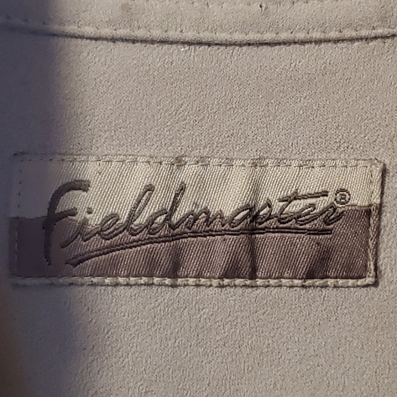Vintage FIELDMASTER Large button up shirt white soft polyester feels like suede - Picture 4 of 5